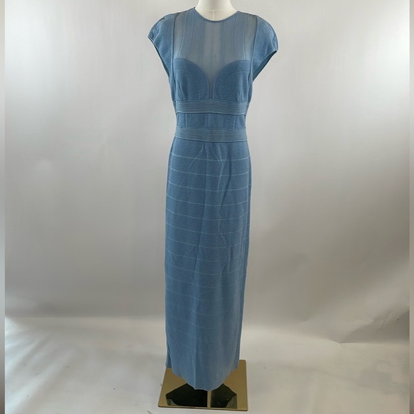 Herve Leger Sheer Bustier Gown L - Picture 5 of 13